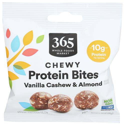 Whole Foods Market Chewy Protein Bites, Vanilla Cashew & Almond Flavor, Vegetarian,1.58 Ounce