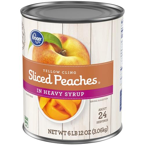 Kroger Canned Yellow Cling Sliced Peaches in Heavy Syrup 6 lb 12 oz
