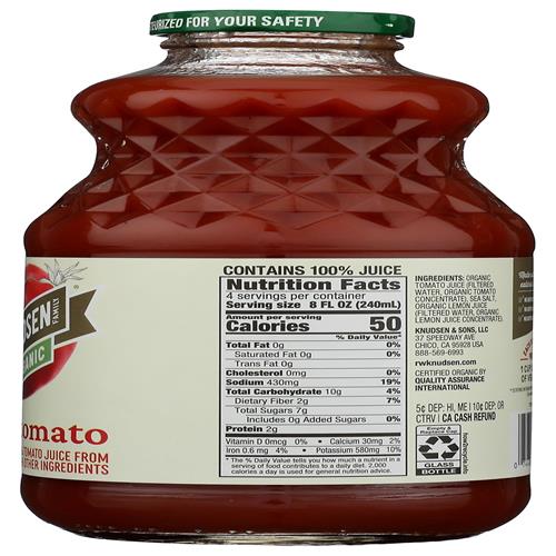 R.W. Knudsen Organic Tomato Juice, 32 Ounces (Packaging May Vary)
