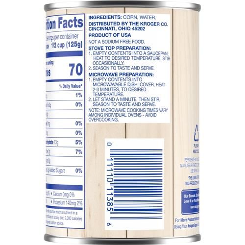 Kroger Whole Kernel Canned Golden Corn 15.25 oz