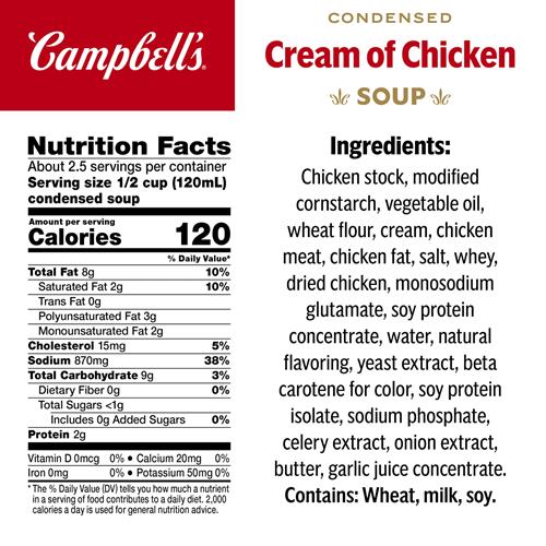 Campbells Condensed Cream Of Chicken Soup, 10.5 Oz Can