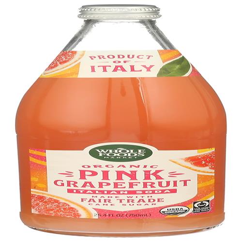 Whole Foods Market Organic Pink Grapefruit Italian Soda, 25.4 Fz