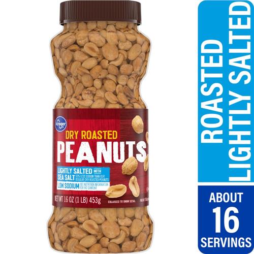 Kroger Dry Roasted Lightly Salted Peanuts 16 oz