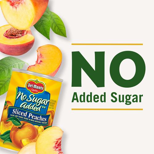 Del Monte Canned Sliced Peaches In Sweet Water, No Sugar Added, 14.5 Ounce