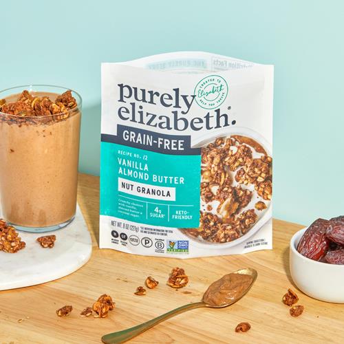 Purely Elizabeth Vanilla Almond Butter Keto Granola, Made With Nuts And Seeds, Grain-Free, Gluten-Free, Non-Gmo (8Oz Bag)