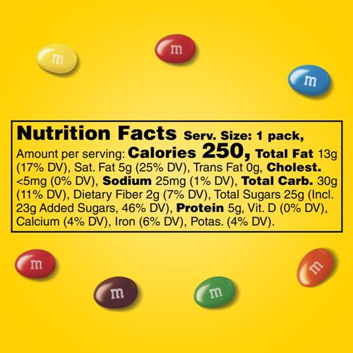 M&Ms, Peanut Chocolate, 1.74 Oz
