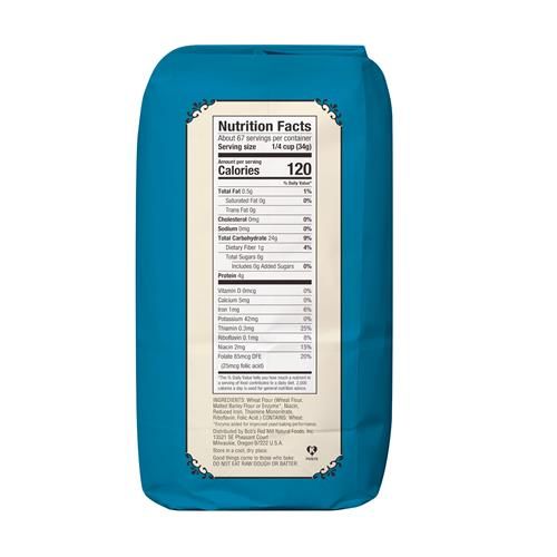 Bobs Red Mill Unbleached All Purpose Flour, 5Lb (Pack Of 1) - Organic, Vegan, Kosher