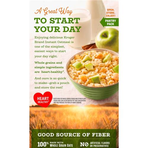 Kroger Apple & Cinnamon Instant Oatmeal 10 ct
