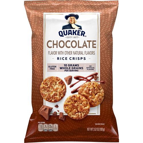 Quaker Rice Crisps, Chocolate, 3.52 Oz Bag (Packaging May Vary)