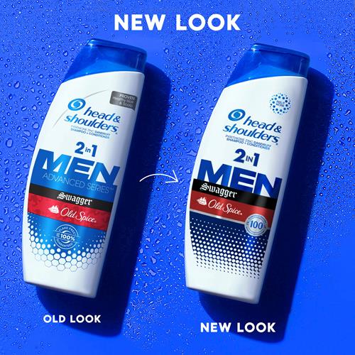 Head And Shoulders Mens 2 In 1 Dandruff Shampoo And Conditioner, Anti-Dandruff Treatment, Old Spice Swagger For Daily Use, Paraben Free, 20.7 Oz