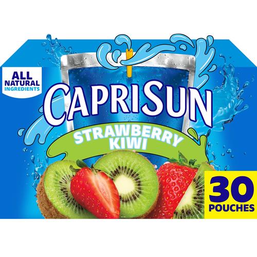Capri Sun Strawberry Kiwi Naturally Flavored With Other Natural Flavor Juice Drink Blend, 30 Ct Box, 6 Fl Oz Pouches