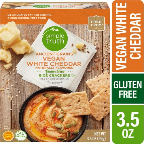 Simple Truth Ancient Grains Vegan White Cheddar Rice Crackers 3.5 oz