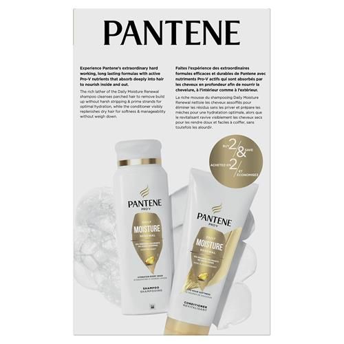 Pantene Pro-V Smooth & Sleek Shampoo + Conditioner, Dual Pack, Shampoo 12Oz/Conditioner 10.4Oz