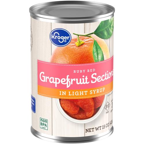 Kroger Canned Ruby Red Grapefruit Sections in Light Syrup 15 oz