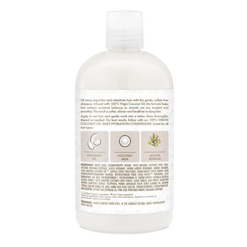 Sheamoisture Daily Hydration Shampoo 100% Virgin Coconut Oil For All Hair Types Sulfate-Free 13 Oz