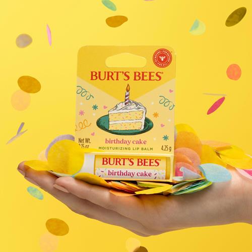 Burts Bees Birthday Cake Lip Balm, Tint-Free, Natural Origin Lip Care, 1 Tube, 0.15 Oz.