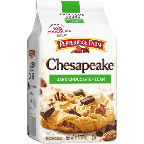 Pepperidge Farm Chesapeake Crispy Dark Chocolate Pecan Cookies, 7.2 Oz Bag (8 Cookies)