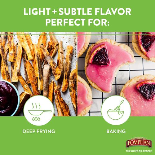 Pompeian 100% Grapeseed Oil, Light And Subtle Flavor, Perfect For High-Heat Cooking, Deep Frying And Baking, 24 Fl. Oz.