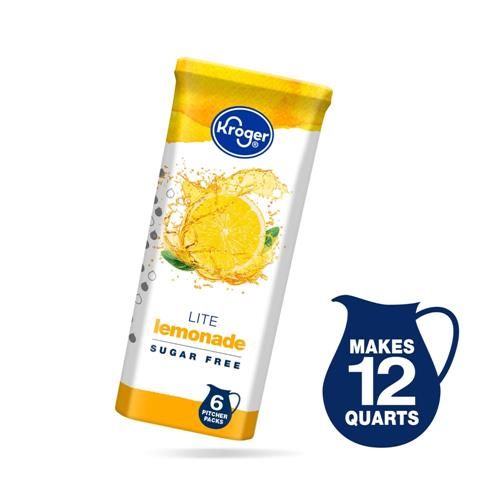 Kroger Lite Zero Sugar Lemonade Drink Mix Packets 6 packets