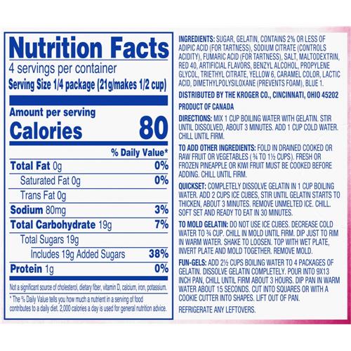 Kroger Raspberry Gelatin Dessert Mix 3 oz