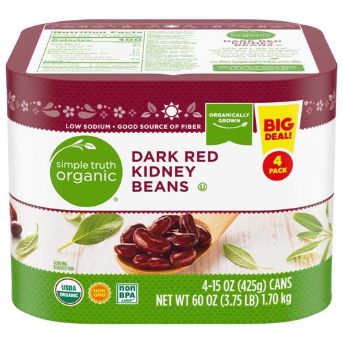 Simple Truth Organic Dark Red Kidney Beans 4 ct / 15 oz