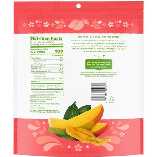 Simple Truth Organic Sun Ripened Unsulfured Dried Mangoes 16 oz