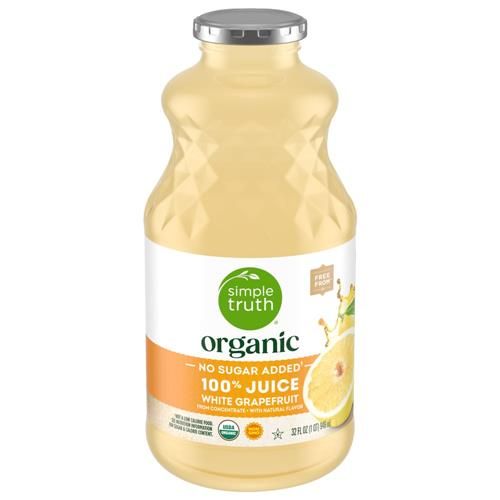 Simple Truth Organic No Sugar Added White Grapefruit 100% Juice 32 fl oz