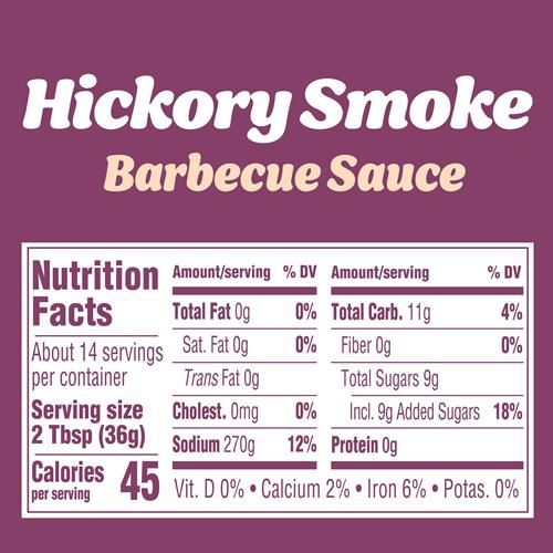 Kraft Hickory Smoke Slow-Simmered Barbecue Sauce, 17.5 Oz Bottle