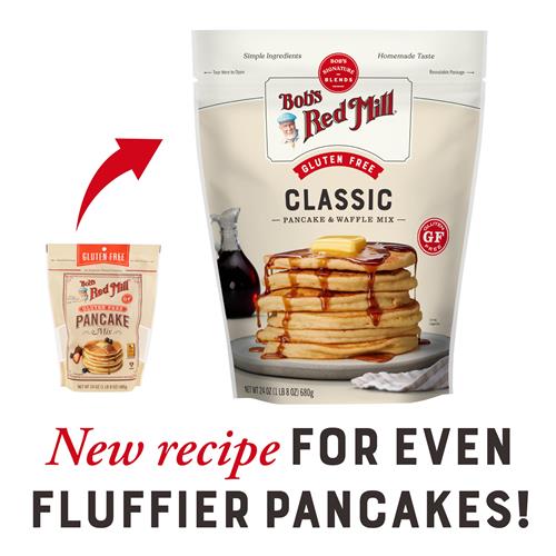 Bob’S Red Mill Gluten Free Pancake & Waffle Mix, 1.5 Pound (Pack Of 1) – Whole Grain, Makes 34 Pancakes Per Bag, Packaging May Vary