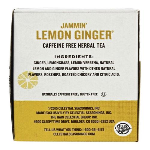 Celestial Seasonings Herbal Tea, Jammin Lemon Ginger, 20 Count Box
