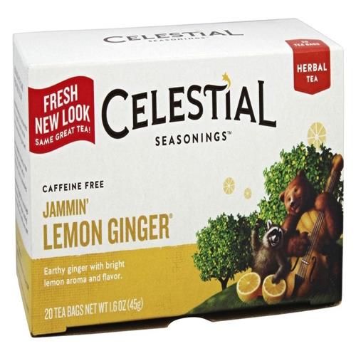 Celestial Seasonings Herbal Tea, Jammin Lemon Ginger, 20 Count Box