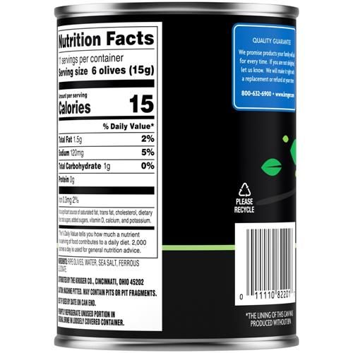 Kroger Small Pitted Ripe Olives 6 oz