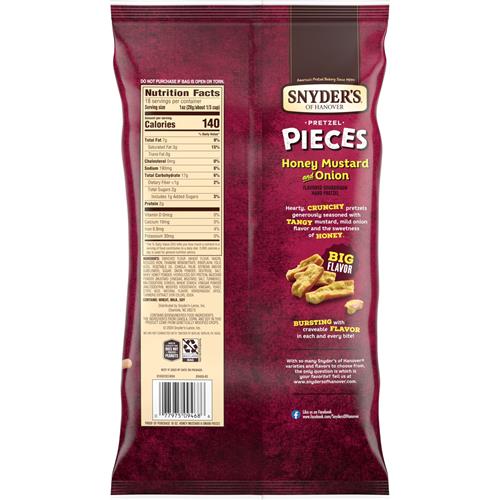 Snyders Of Hanover Pretzel Pieces, Honey Mustard And Onion, Party Size 18 Oz