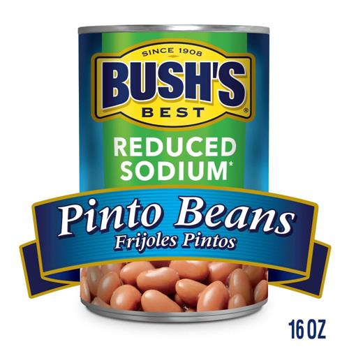 Bushs Best Pinto Beans, 16 Ounce Can, Canned Beans, Pinto Beans Canned, Source Of Plant Based Protein And Fiber, Low Fat, Gluten Free, For Soups, Salads And More