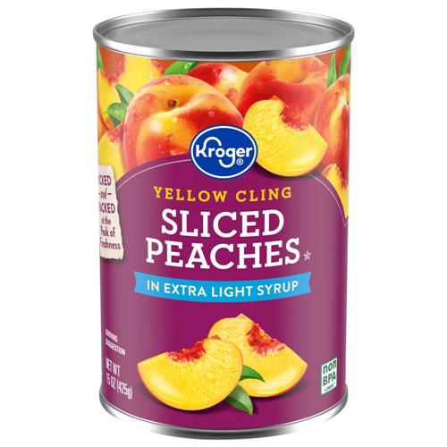Kroger Canned Yellow Cling Sliced Peaches in Extra Light Syrup 15 oz