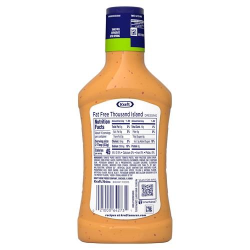 Kraft Thousand Island Fat Free Salad Dressing (16 Fl Oz Bottle)