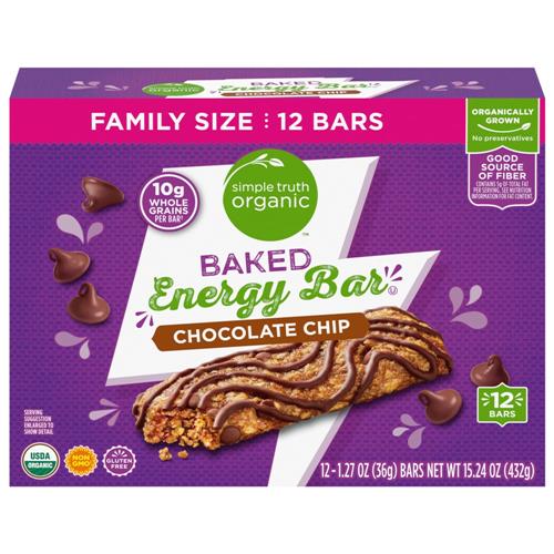 Simple Truth Organic Chocolate Chip Baked Energy Bars 12 ct / 1.27 oz