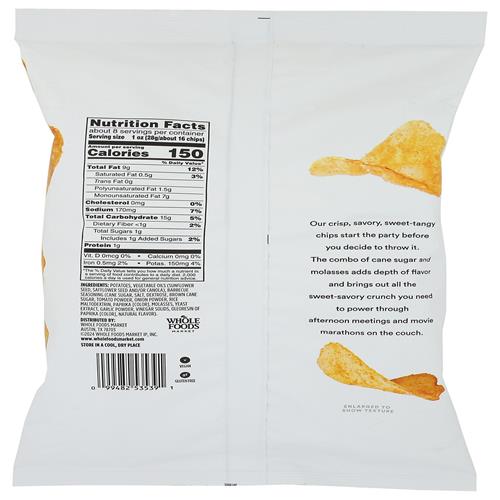 Whole Foods Market Potato Chips Barbecue, 8 Ounce