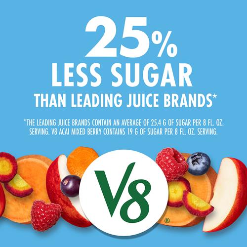 V8 Acai Mixed Berry 100% Fruit And Vegetable Juice, 46 Fl Oz Bottle