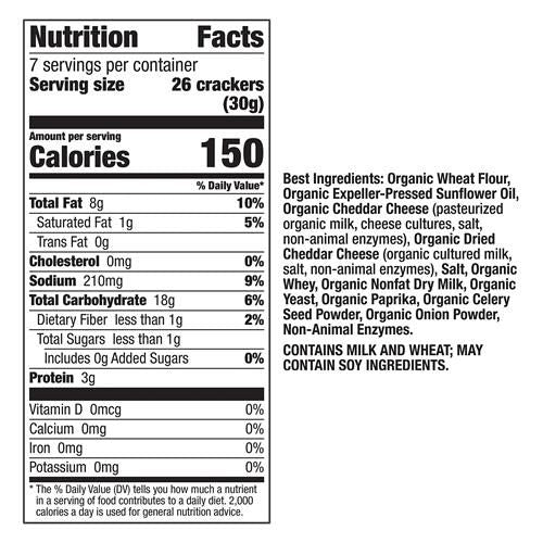 Annies Organic White Cheddar Squares Baked Snack Crackers, Made With Real Cheese, 7.5 Oz