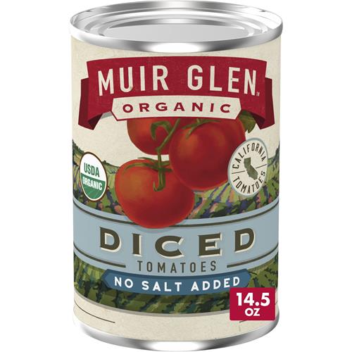 Muir Glen Organic Diced Canned Tomatoes, No Salt Added, 14.5 Oz.