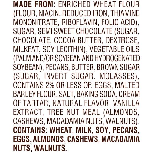 Pepperidge Farm Chesapeake Crispy Dark Chocolate Pecan Cookies, 7.2 Oz Bag (8 Cookies)