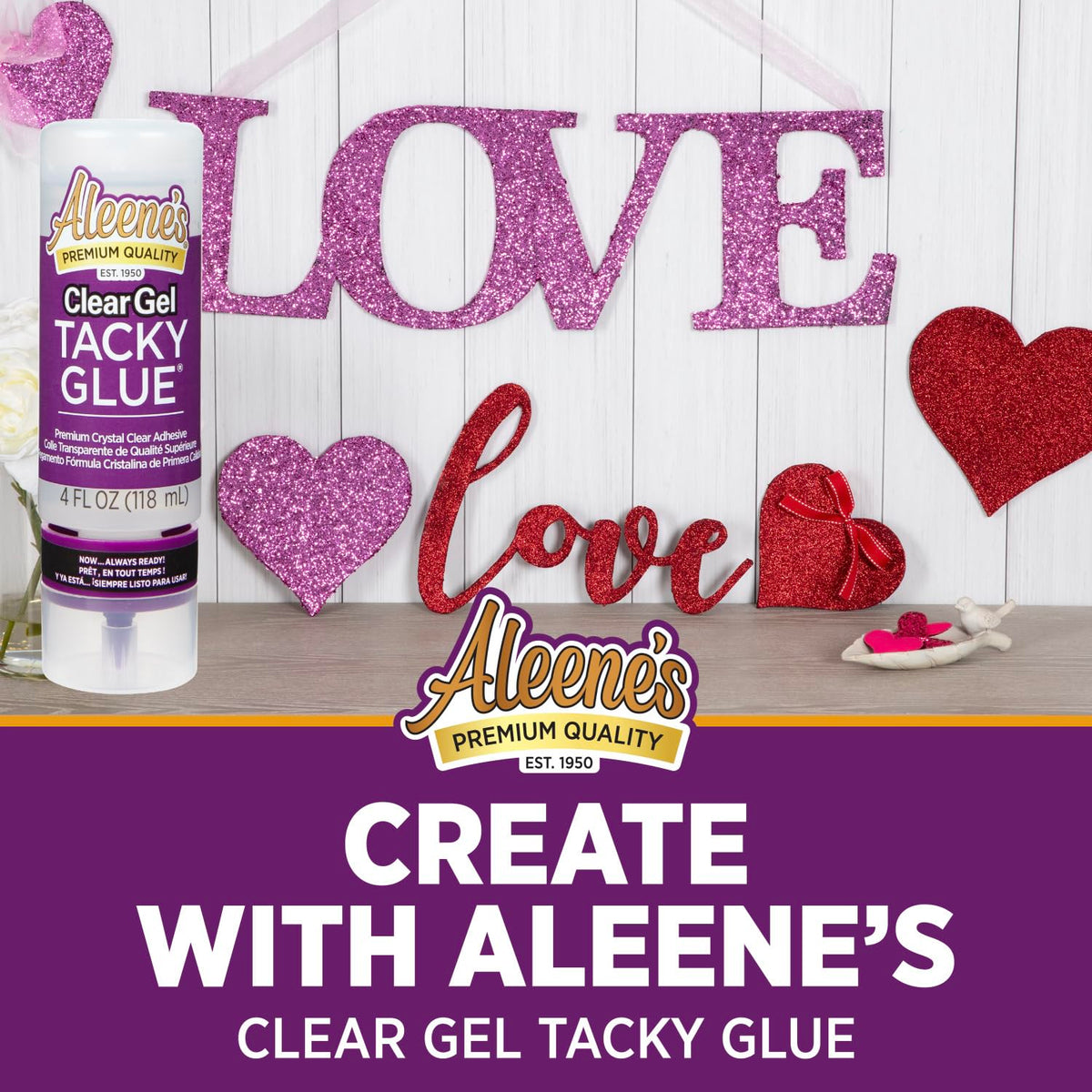 Clear Gel Tacky Glue for Crafts in Always Ready Bottle, Nontoxic, Applies and Dries Clear, 4 Fl Oz