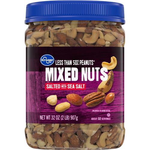 Kroger Less Than 50% Peanuts Salted Mixed Nuts 32 oz