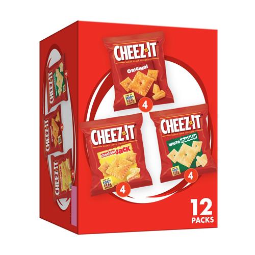 Cheez-It Cheese Crackers, Baked Snack Crackers, Lunch Snacks, Variety Pack, 12.1Oz Box (12 Packs)