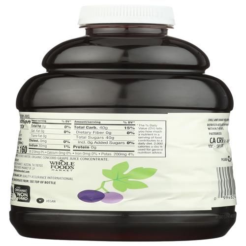 Whole Foods Market, Organic 100% Juice, Concord Grape, 32 Fl Oz