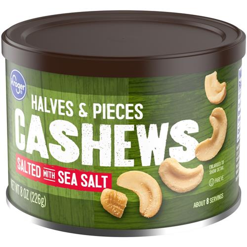 Kroger Halves & Pieces Salted Cashews 8 oz