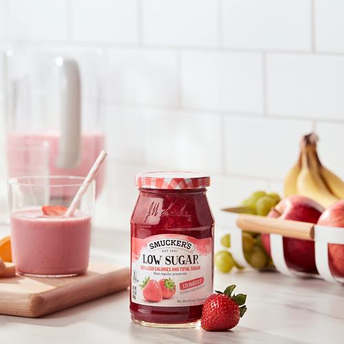 Smuckers Low Sugar Strawberry Reduced Sugar Preserves, 15.5 Ounces