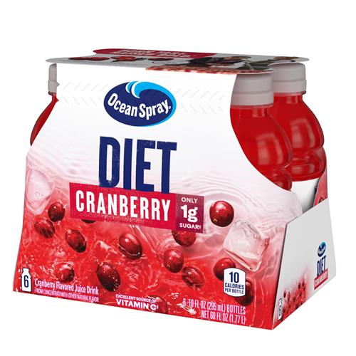 Ocean Spray Diet Cranberry Juice Drinks, 10 Fl Oz Bottles, 6 Count (Pack Of 1)