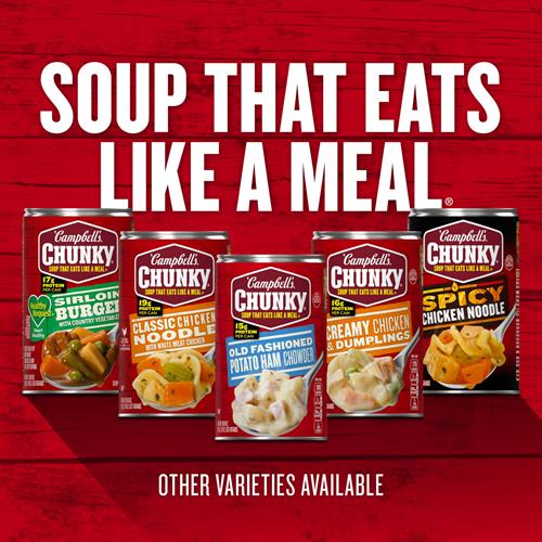 Campbells Chunky Soup, Creamy Chicken Noodle Soup, 18.8 Oz Can